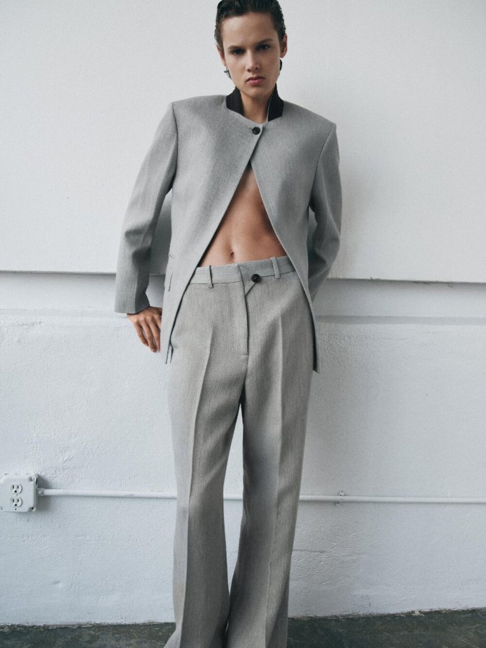 CONTRAST COLLAR BLAZER ZW COLLECTION